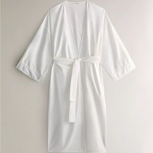 Zara Home White Embroidered Robe